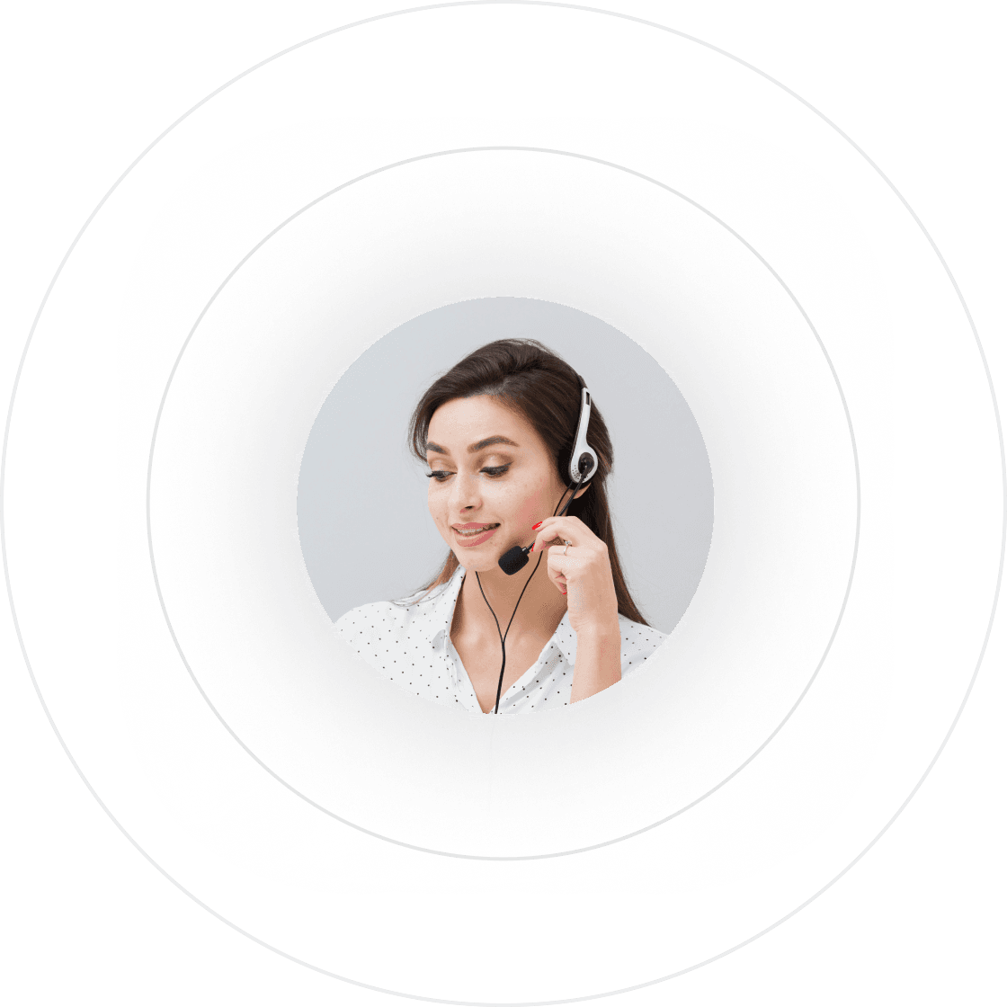 Support specialist wearing a headset
